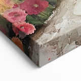 Charming Cottage Abstract Art – Rustic Flowered Landscape Canvas Print