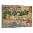 Modern Beach and Village Scene - Contemporary Art Print for Trendy Home Decor