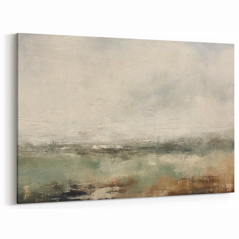 Contemporary Landscape Abstract - Serene Misty Horizon Wall Art