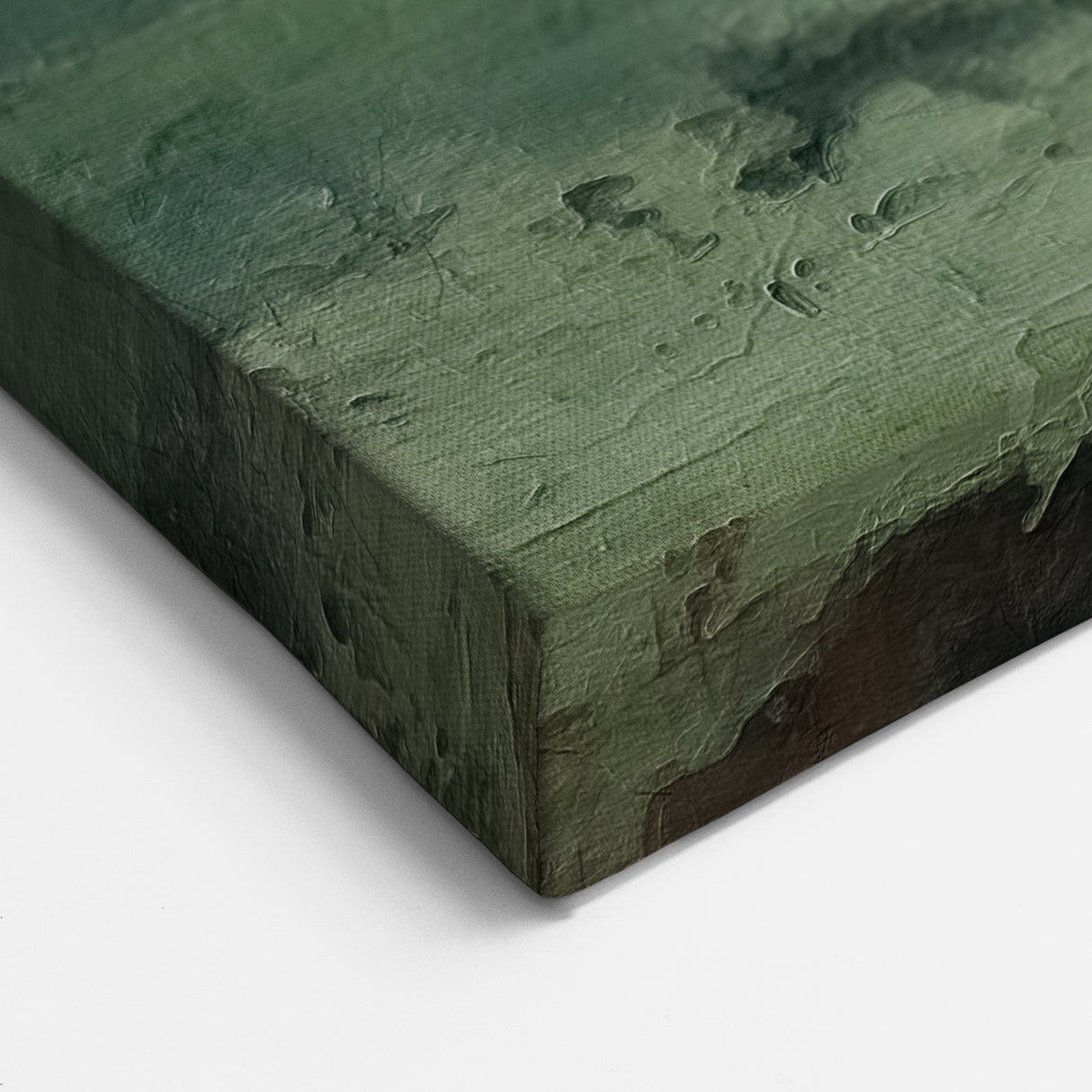 Abstract Nature Landscape - Misty Green Field on Canvas Wall Art