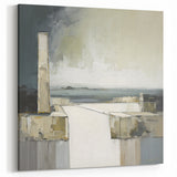 Modern Abstract Architecture – Monochromatic Coastal Wall Art Print