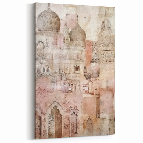 Intricate Domed Architecture Art – Vintage Abstract Wall Art Canvas Print