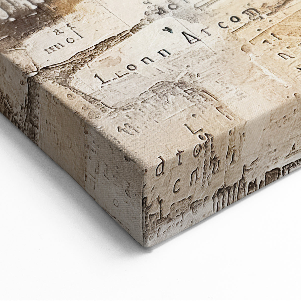 Charming Village Abstract Art – Rustic Cottage Architecture Canvas Print