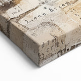 Charming Village Abstract Art – Rustic Cottage Architecture Canvas Print