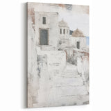 Minimalist Mediterranean Architecture Art – Abstract Coastal Canvas Print