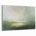 Soft Green Landscape Abstract - Misty Horizon Canvas Wall Art