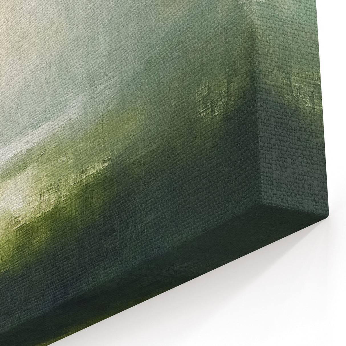 Soft Green Landscape Abstract - Misty Horizon Canvas Wall Art