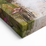 Rustic Countryside Village Art – Charming Abstract Landscape Canvas Print