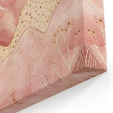 Golden Sun and Pink Landscape - Dreamy Abstract Canvas Wall Art