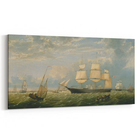 Golden State Ship Realism Art Print - Fitz Henry Lane Nautical Canvas Art