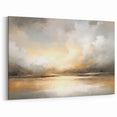 Golden Horizon Abstract - Serene Sunset Landscape Canvas Wall Art