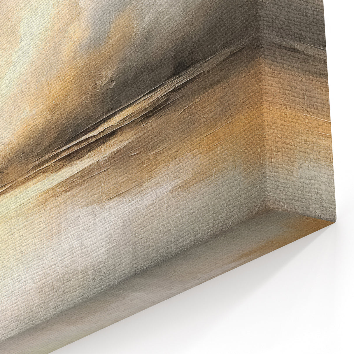 Golden Horizon Abstract - Serene Sunset Landscape Canvas Wall Art