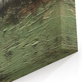 Textured Forest Green Landscape - Moody Abstract Canvas Wall Art