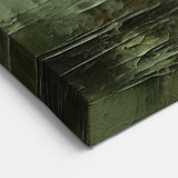 Textured Forest Green Landscape - Moody Abstract Canvas Wall Art