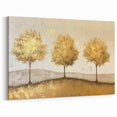 Golden Trees Landscape - Elegant Abstract Nature Canvas Wall Art