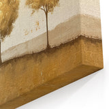 Golden Trees Landscape - Elegant Abstract Nature Canvas Wall Art