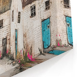 Rustic Architecture Art - Urban Abstract Village Canvas Print