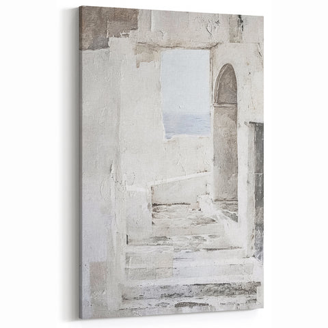 Minimalist Architecture Art Print - Abstract Monochrome Canvas Decor