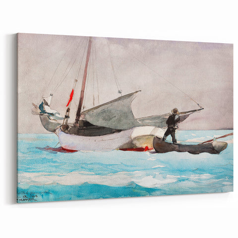 Stowing Sail Nautical Realism Art Print - Winslow Homer Maritime Canvas