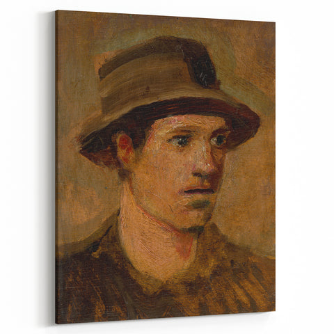 Head of a Laborer Realism Art Print - Ladislav Mednyánszky Portrait Canvas