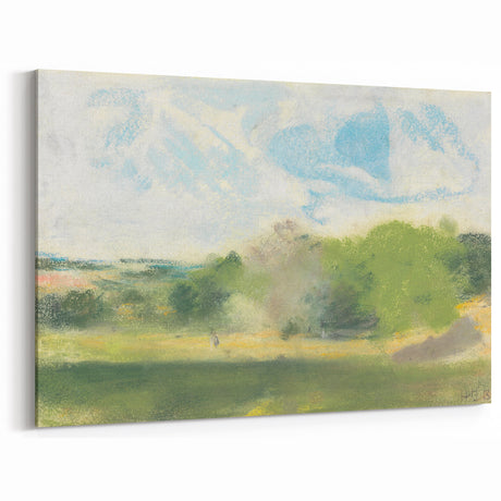 View at Oaklands Realism Art Print - Tranquil Landscape Canvas Decor