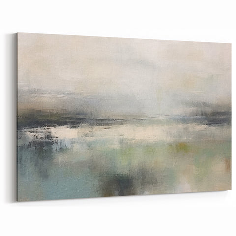 Misty Ocean Landscape - Soft Abstract Seascape Canvas Wall Art