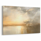Golden Glow Sunset - Tranquil Abstract Landscape Canvas Wall Art