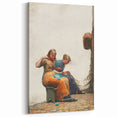 Mending the Nets Realism Art Print - Winslow Homer Coastal Canvas Decor