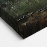 Moody Green Landscape - Textured Misty Field Abstract Canvas Art