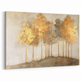 Golden Tree Grove - Elegant Abstract Nature Landscape Canvas Wall Art
