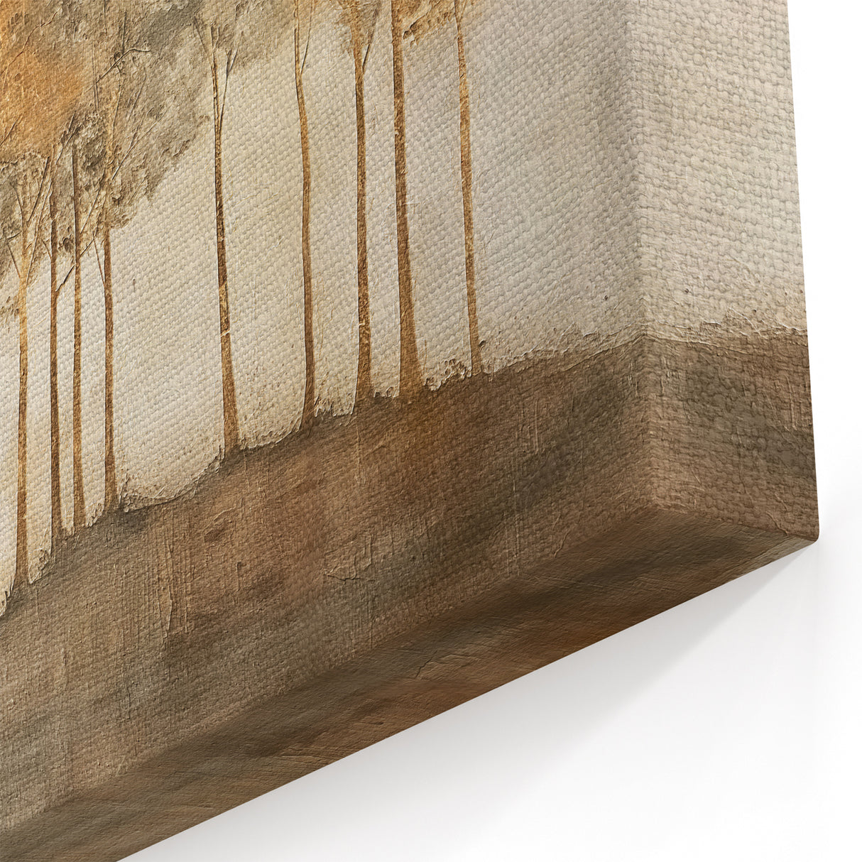 Golden Tree Grove - Elegant Abstract Nature Landscape Canvas Wall Art