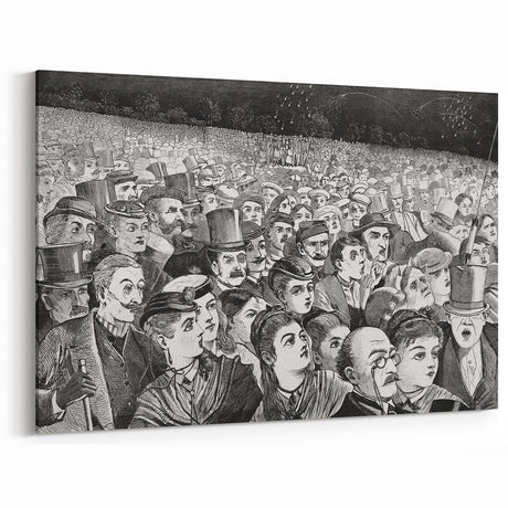 Fourth of July Fireworks Print - Winslow Homer Festive Crowd Scene Art