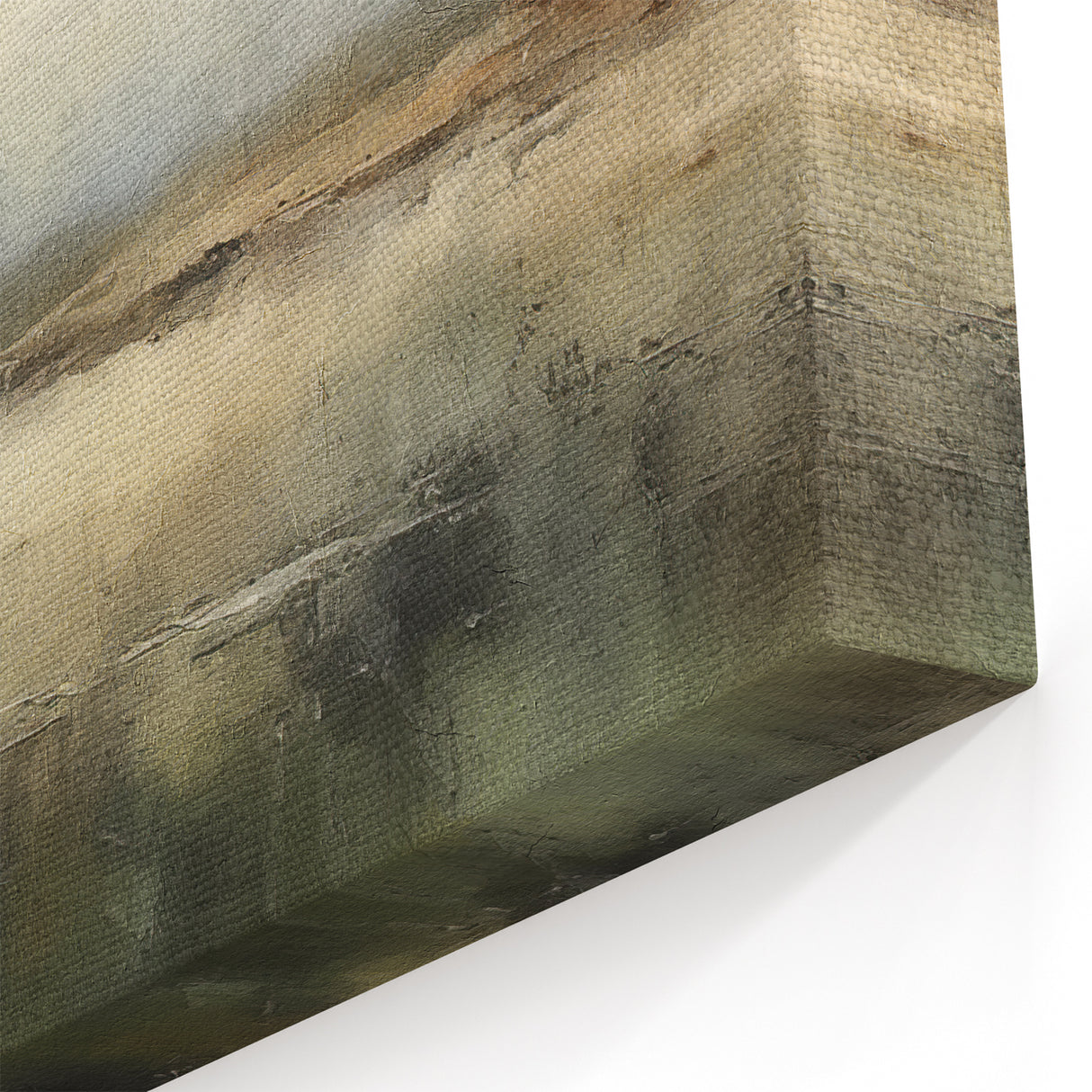 Misty Horizon - Minimalist Beige and Gray Abstract Landscape Canvas