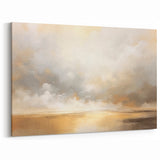 Golden Horizon Clouds - Tranquil Abstract Sunset Landscape Canvas Art