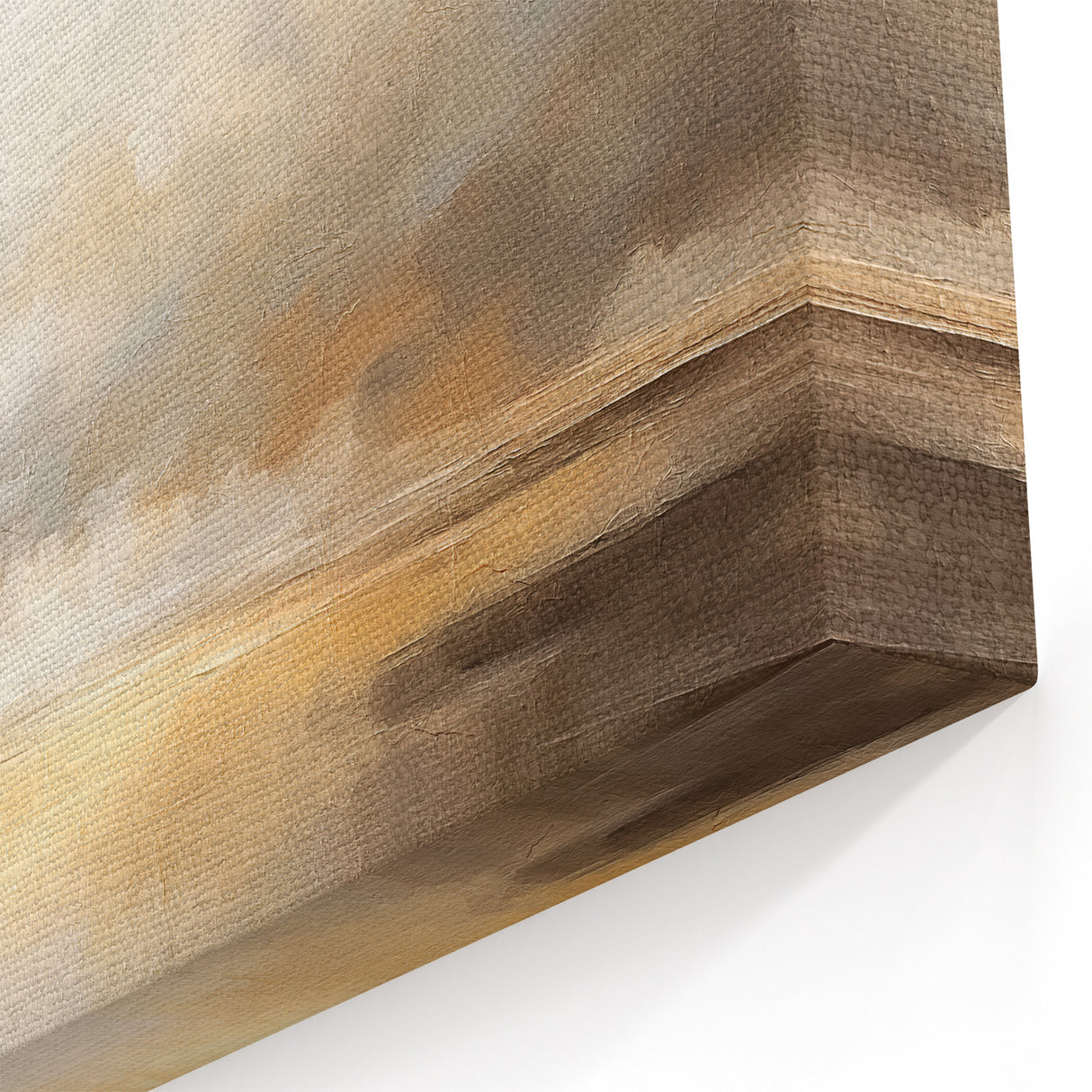 Golden Horizon Clouds - Tranquil Abstract Sunset Landscape Canvas Art