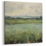 Modern Landscape Abstract - Serene Green Landscape Wall Art