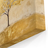 Abstract Golden Tree Landscape Art - Elegant Nature Canvas Decor