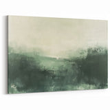 Modern Landscape Abstract - Deep Green Misty Landscape Wall Art