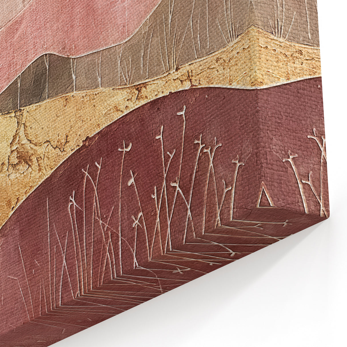 Abstract Landscape Art - Dreamy Pink & Gold Night Sky Wall Decor