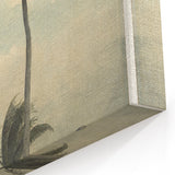 Realism Art Print of Tropical Landscape with Palm Trees and Ocean View