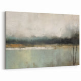 Modern Landscape Abstract - Serene Misty Lake Wall Art