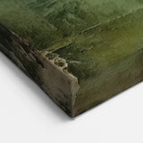 Abstract Landscape Art - Misty Green Field Canvas Wall Decor