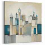 Modern Architecture Art - Abstract Urban Skyline Canvas Wall Decor