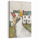 Rustic Village Architecture - Abstract Countryside Canvas Wall Art
