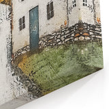 Rustic Village Architecture - Abstract Countryside Canvas Wall Art