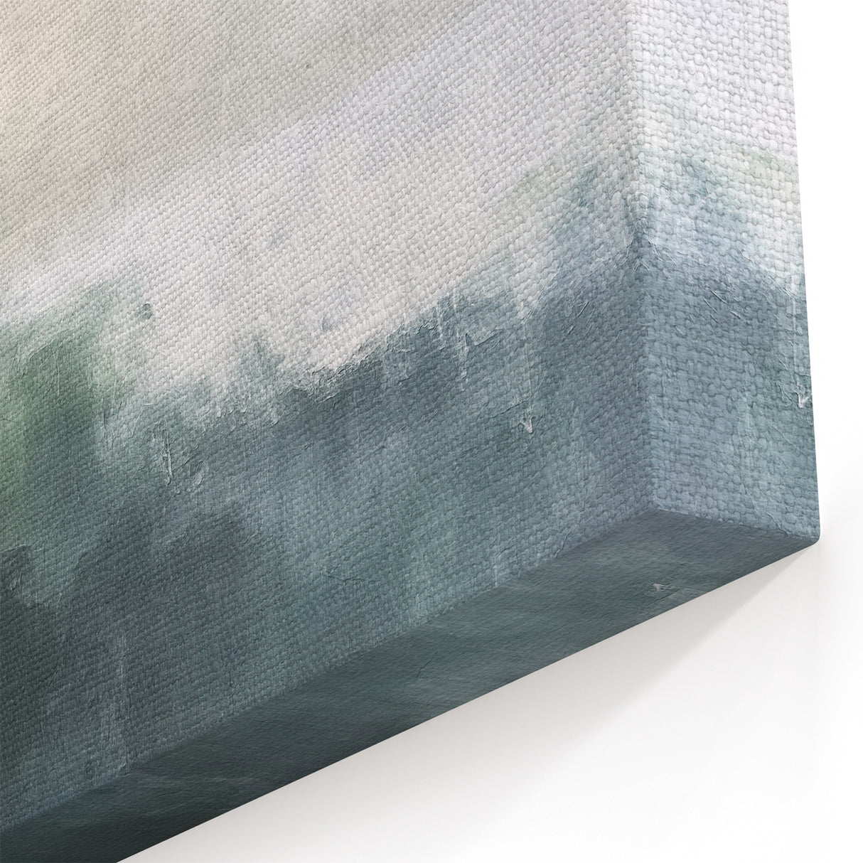 Abstract Landscape Art - Misty Green & Gray Horizon Canvas Decor