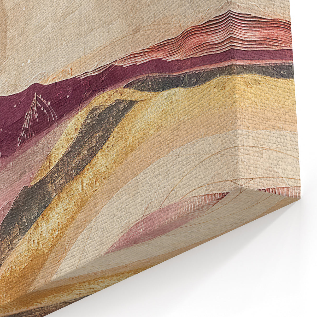 Modern Abstract Landscape - Dreamy Celestial Night in Pink and Gold