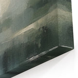 Modern Abstract Landscape - Misty Green Forest in Soft Gray Tones