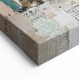 Rustic Village Abstract Art - Collage Style Countryside Canvas Print