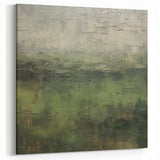 Abstract Nature Art - Lush Green Forest Textured Canvas Landscape